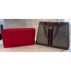 Gucci Ophidia GG Supreme Canvas & Leather Large Soft Tote  w/ Custom Bag Insert